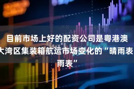 目前市场上好的配资公司是粤港澳大湾区集装箱航运市场变化的“晴雨表”