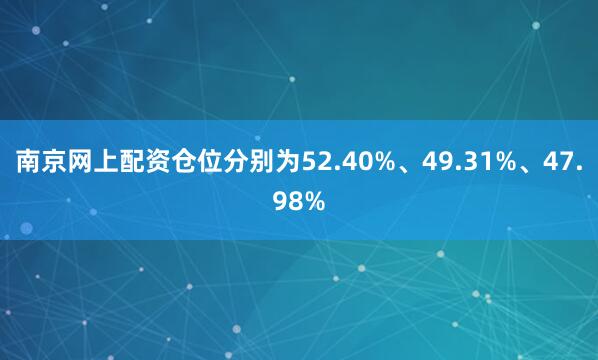 南京网上配资仓位分别为52.40%、49.31%、47.98%